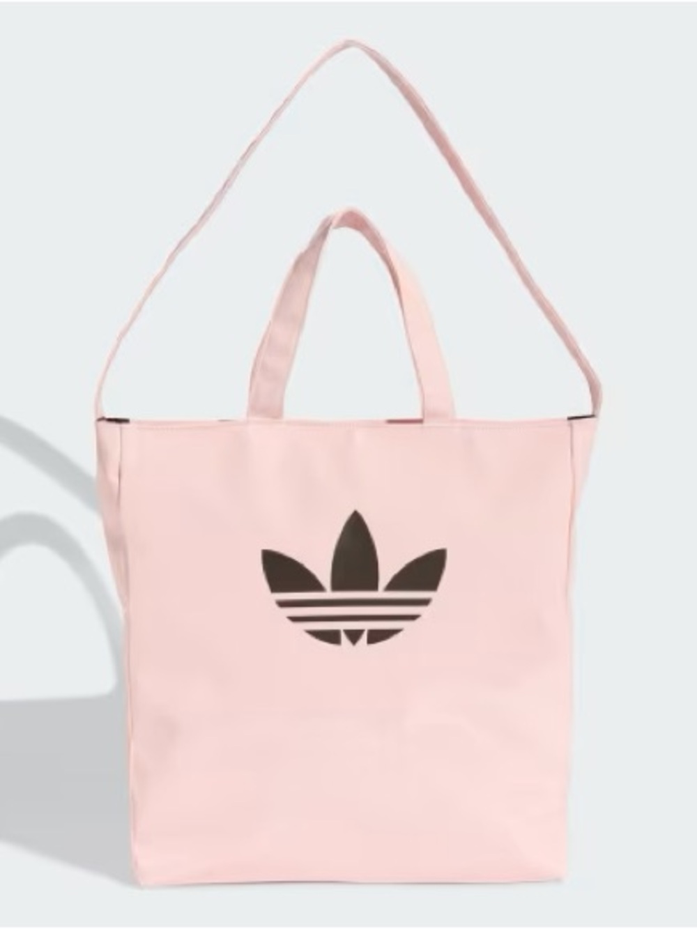 adidas Pink Patent Trefoil Tote with Black Logo